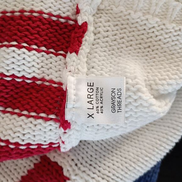 Grayson Threads American Flag loose knit Casual Sweater XL - Picture 7 of 8